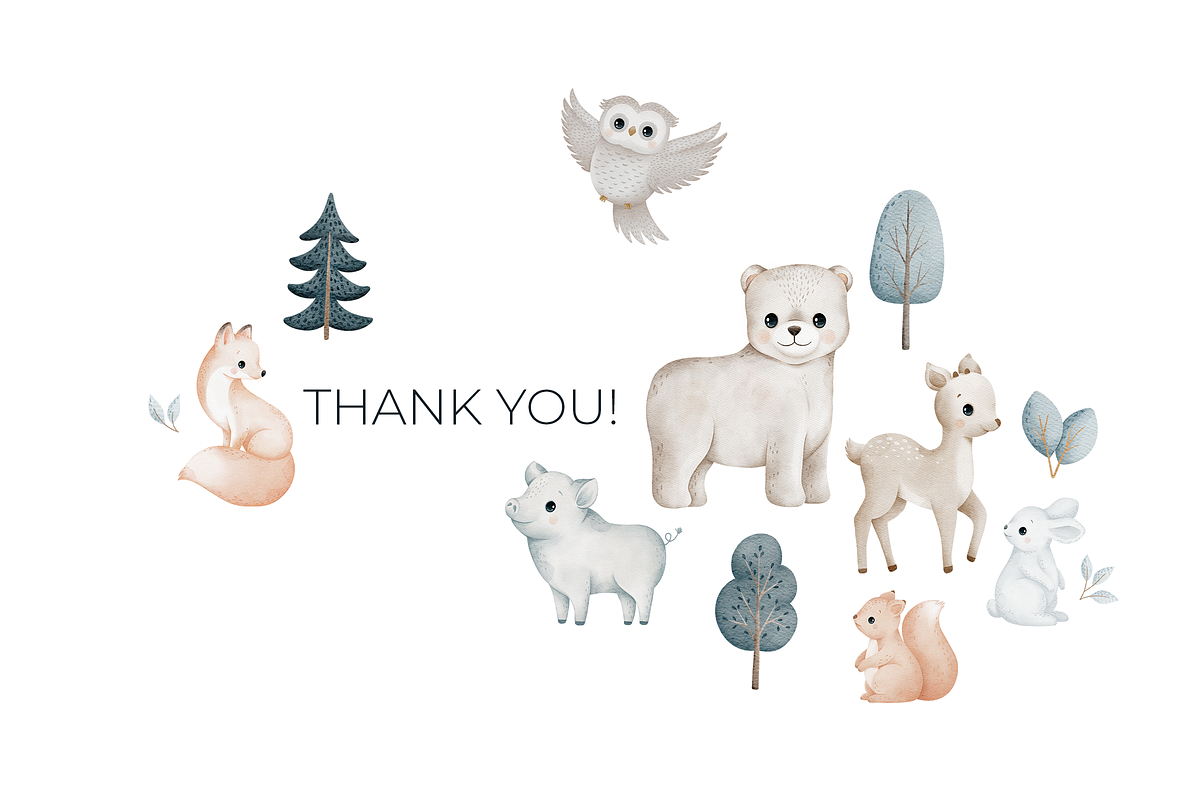 Forest Animals pattern & Clipart Set, a Pattern Graphic by tetiartline (Photo 4 of 4)