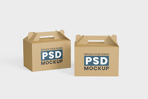 Delivery Food Brown Box Mockup