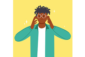 Young guy wear stylish glasses, an Object Illustration by LadadikArt
