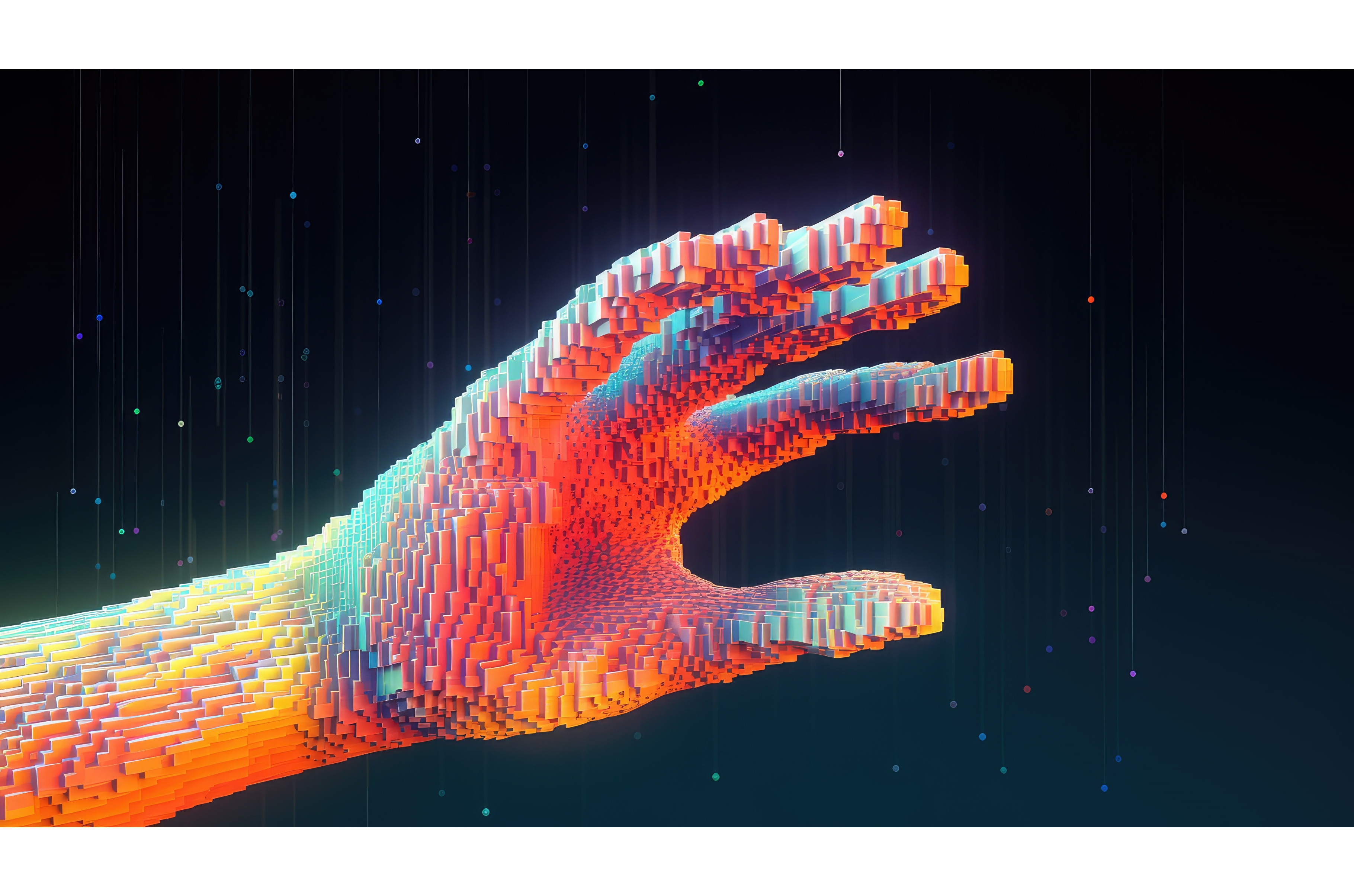 render voxel human hand ai generated, a Background Photo by pikepicture