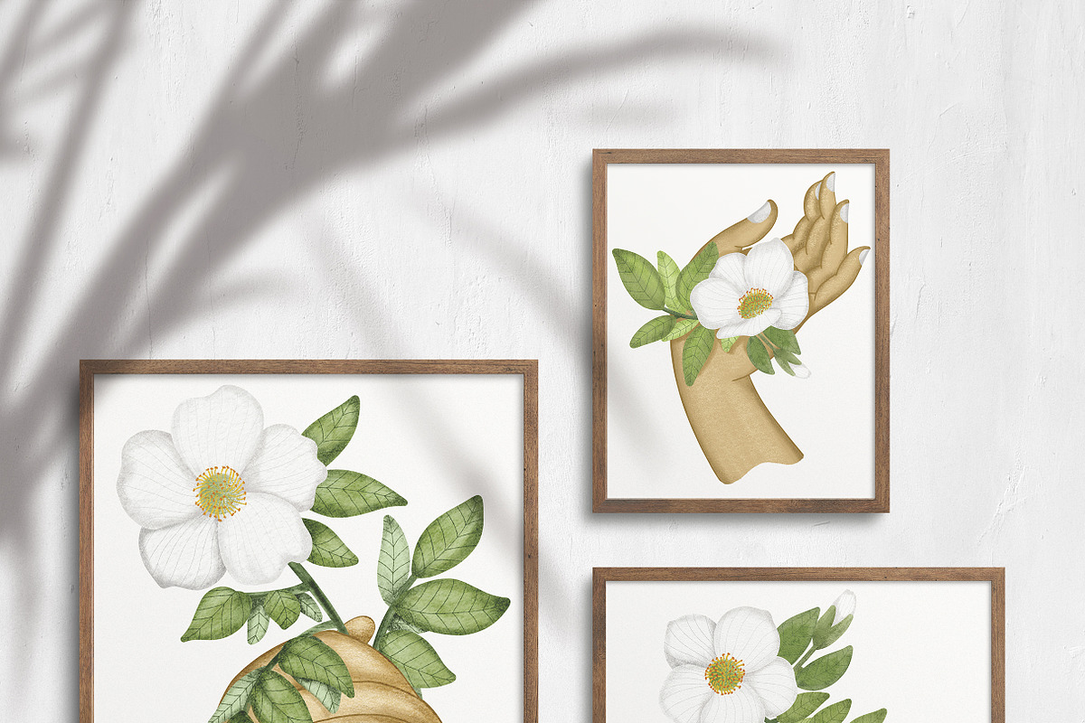 Cherokee rose clipart pattern set, a Decorative Illustration by Yelloo Fish (Photo 5 of 21)
