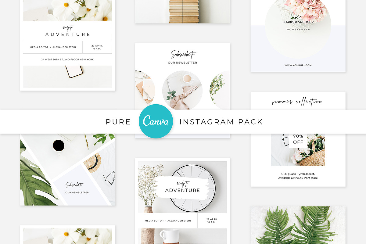 Pure CANVA instagram pack, a Social Media Template by Swiss_cube (Photo 1 of 3)