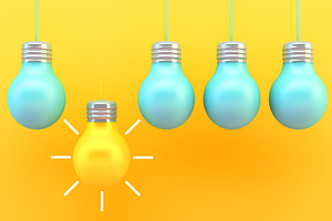 Colorful lightbulbs concept