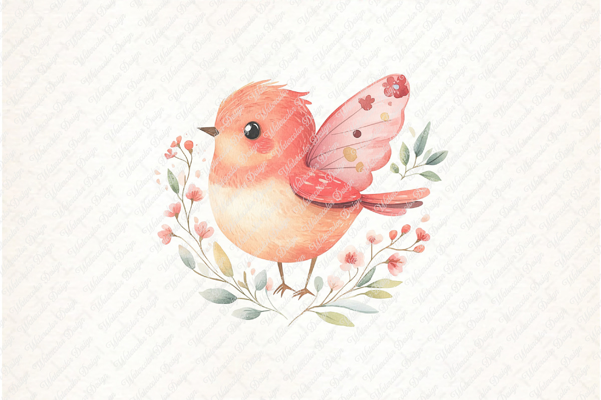 Watercolor Whimsical Birds Clipart, an Illustration by Watercolor design (Photo 9 of 11)