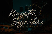 Kingston Signature - Stylish Script, a Handwritten Font by Alpaprana (Thumbnail 1 of 8)
