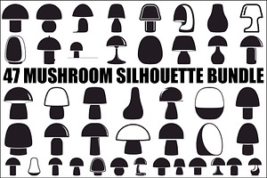 Mushroom Silhouette Bundle, an Illustration by musafir_fashion