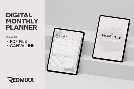 Digital Undated Monthly Planner