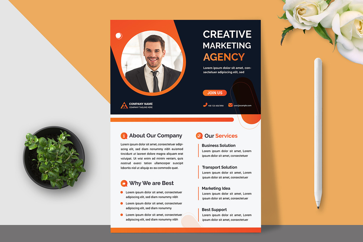 Creative Flyer Layout, a Flyer Template by MightyDesign (Photo 1 of 8)