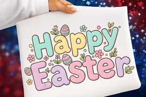 Bunny Egg Floral Spring Happy Easter, an Illustration by SinaCreation