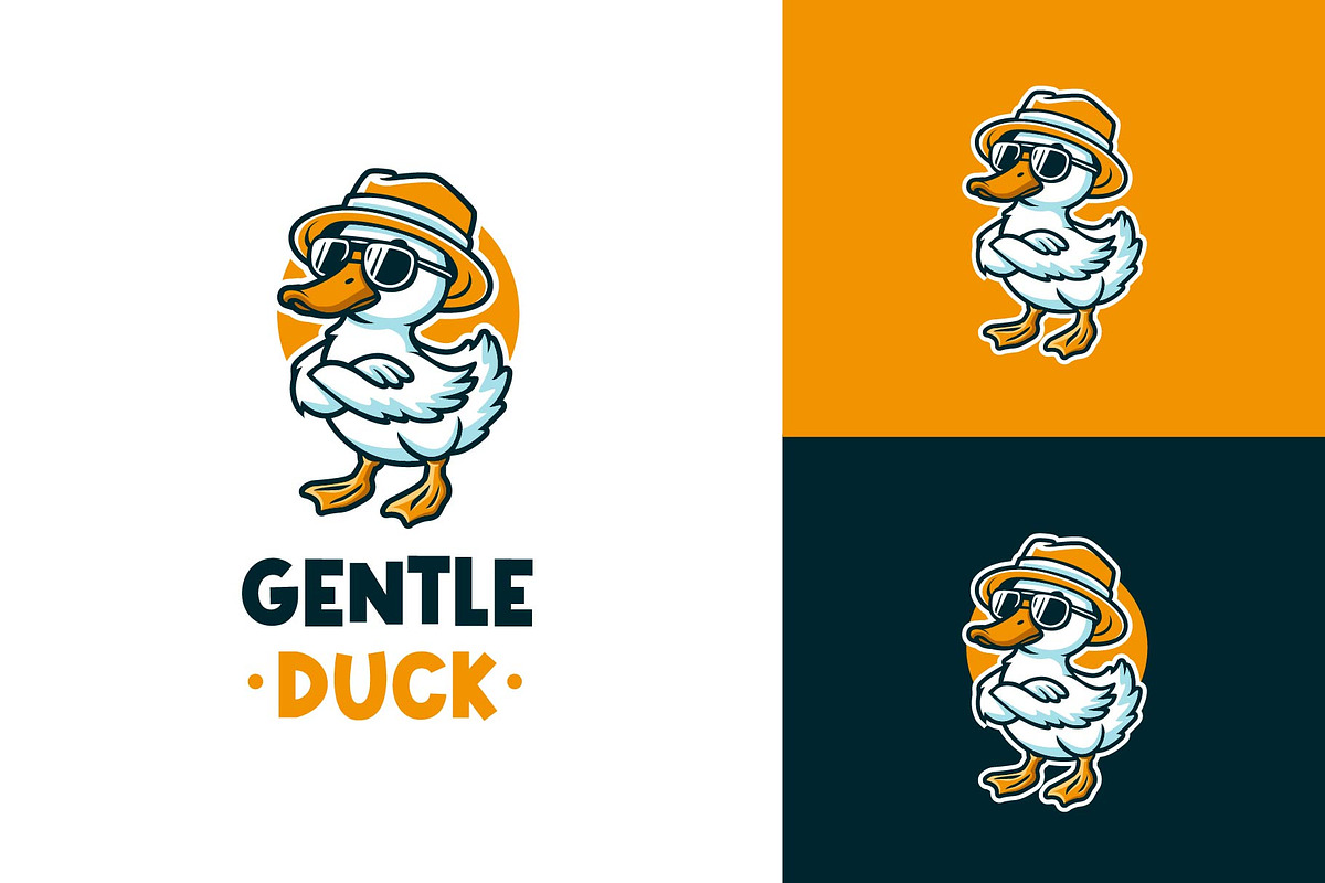 Duck With Hat And Sunglasess Logo, a Branding & Logo Template by funpixel