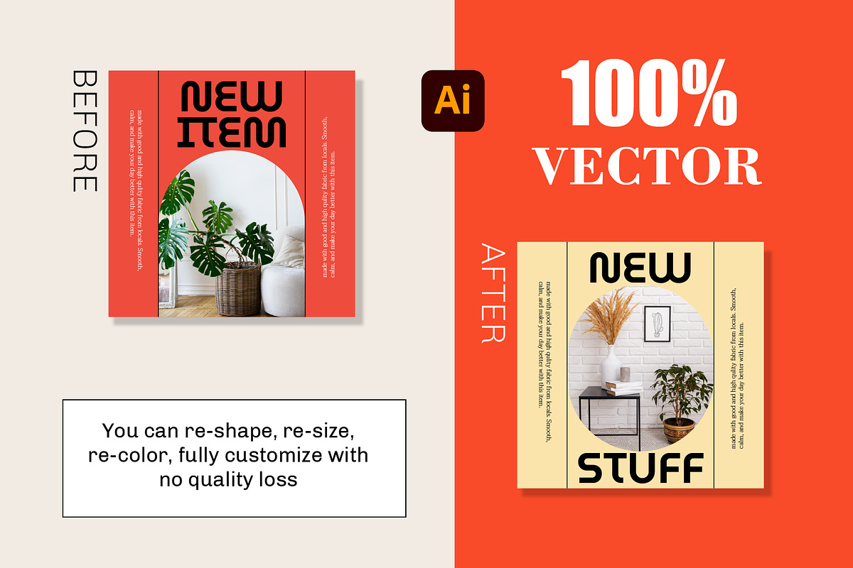 Aesthetic Bold Instagram Post Template preview 6