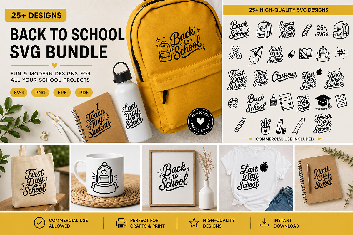 25 Back to School Icons & typo SVG, an Outline Icon by Dollcee (Photo 2 of 2)