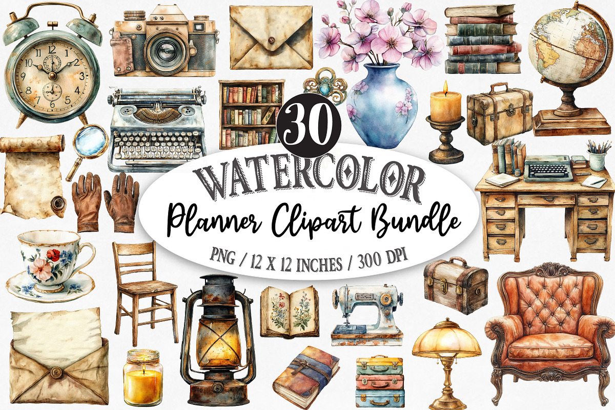 Planner Clipart Bundle, an Illustration by Designking (Photo 1 of 5)