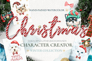 Christmas Character Dogs & Cats, an Animal Illustration by Catherine Wheel (Thumbnail 1 of 23)