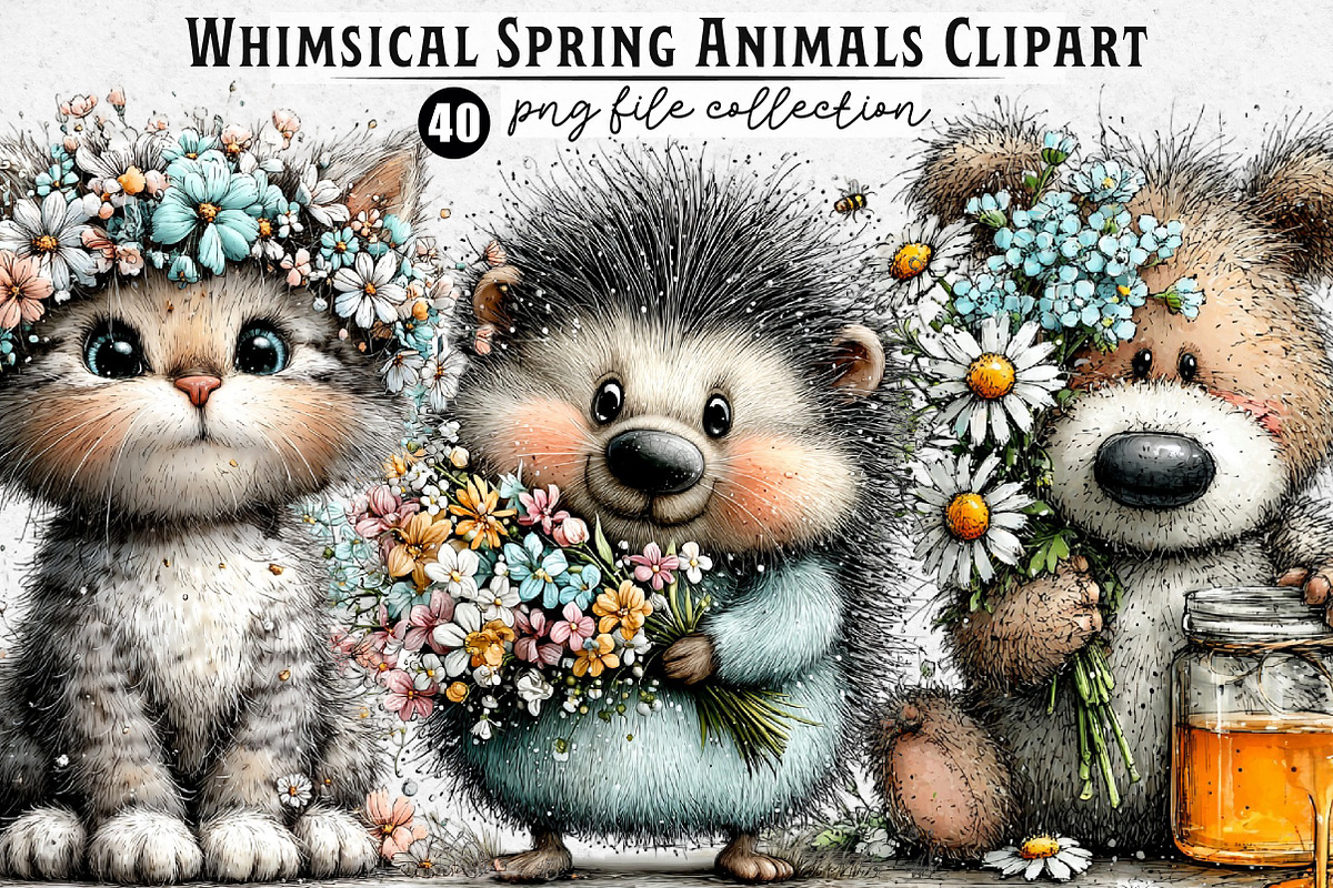 Whimsical Spring Animals Clipart, an Illustration by Dream Creation (Photo 1 of 6)