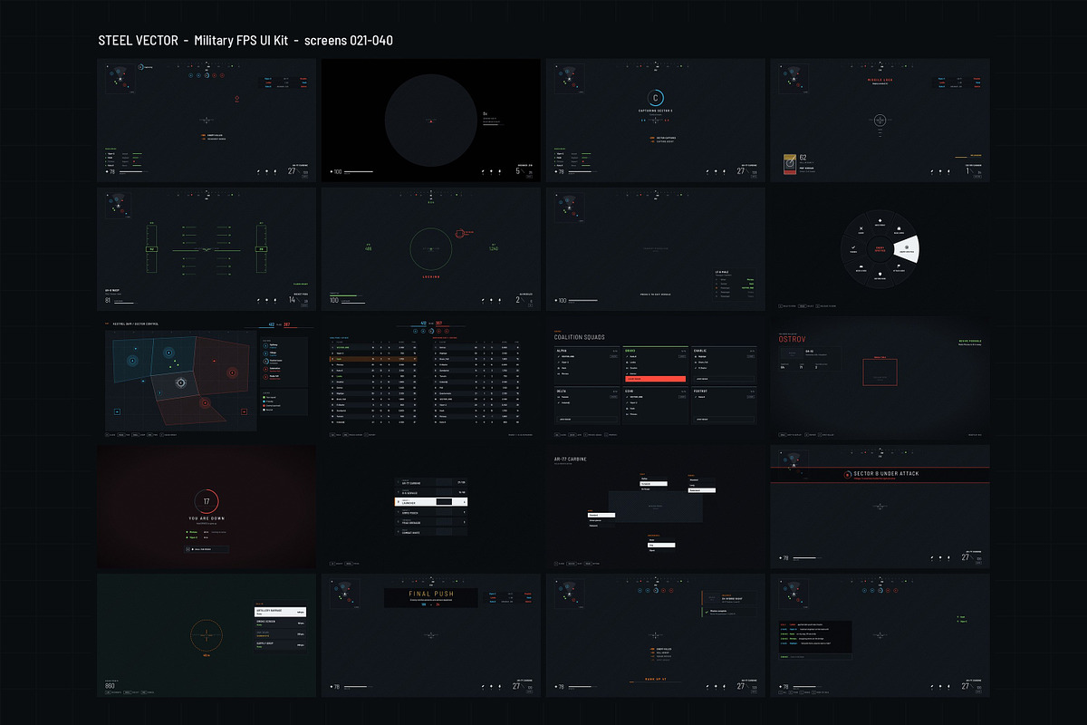 Military FPS Game 100 Screens, an UI Kit Template by pawellpi (Photo 8 of 116)