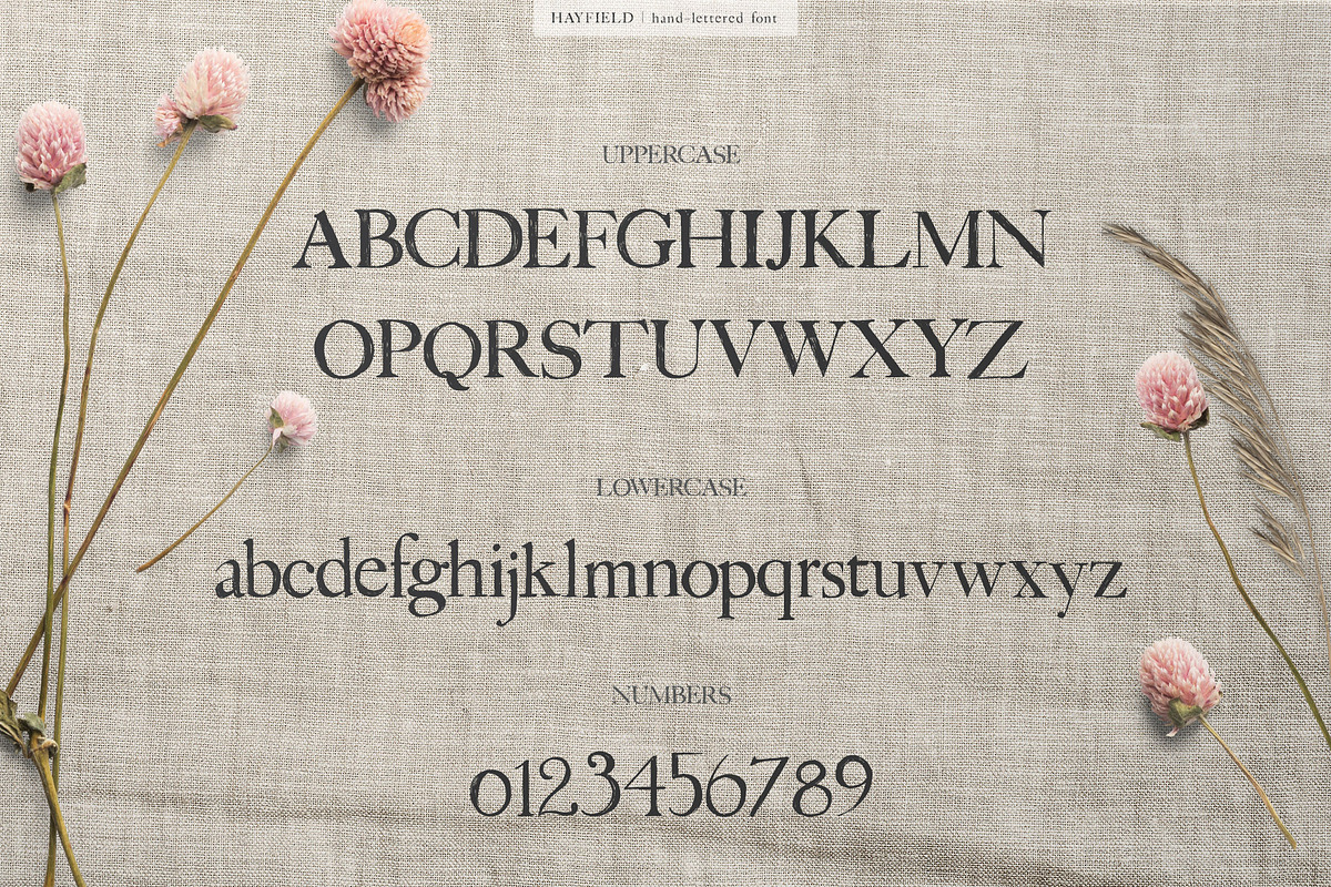 Hayfield Hand Lettered Font, a Serif Font by Eclectic Anthology (Photo 4 of 7)
