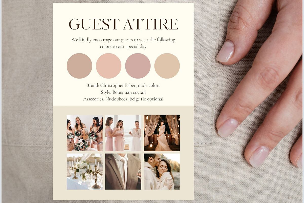 Guest attire Dresscode card template, a Card Template by EvaTemplates (Photo 2 of 4)