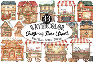 Christmas Store Sublimation Clipart, an Illustration by Designking