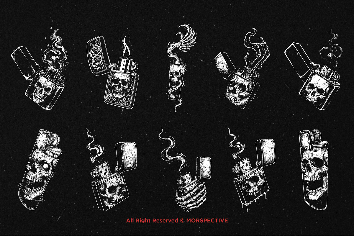 10 Bundle Dark Art Lighter Fire Flam, an Illustration by Morspective (Photo 6 of 7)