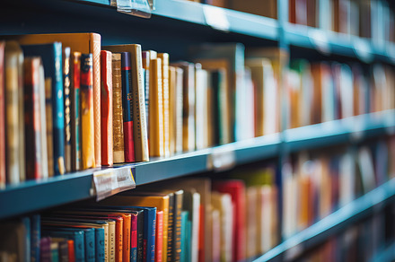 Selective focus image of a library., a School & Education Photo by Perpis