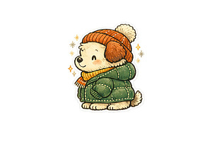 Cozy Winter Puppy Wall Art