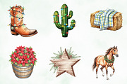 Watercolor Western Christmas Clipart, an Illustration by Creative Art (Thumbnail 3 of 10)