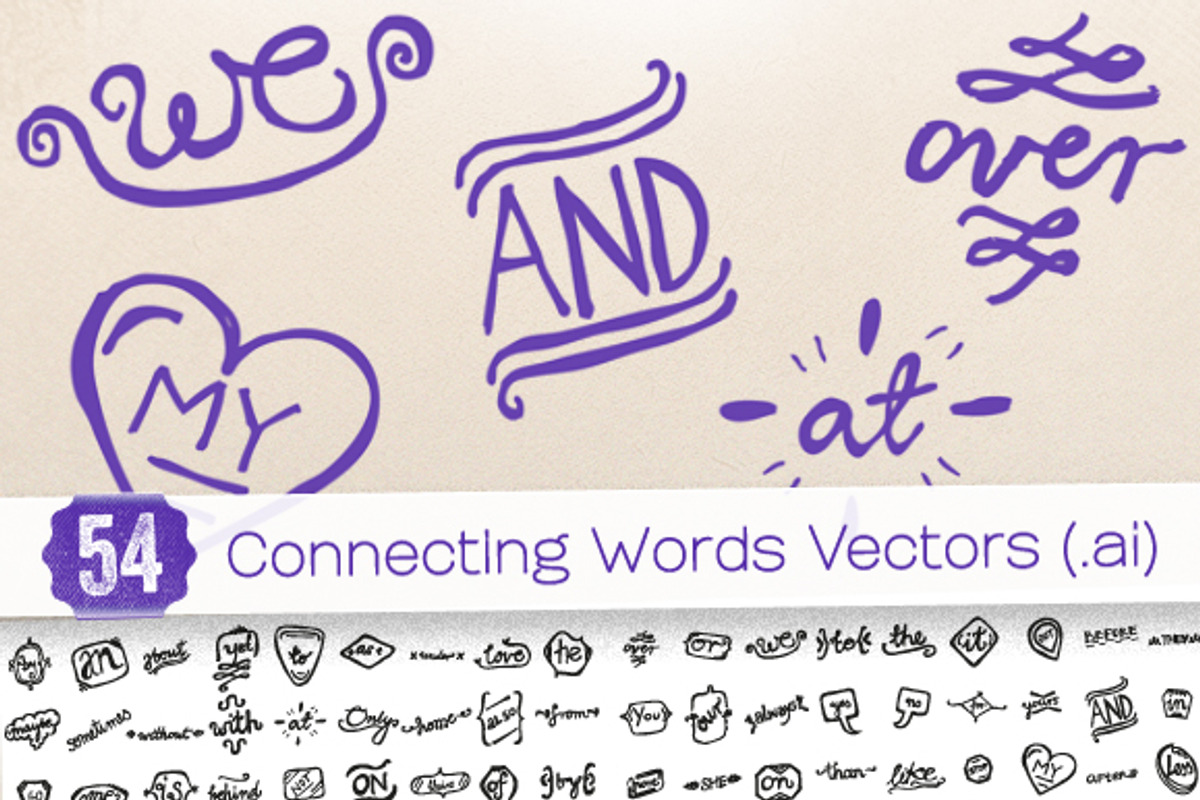 54 Connecting Words Vectors, a Decorative Illustration by Frisk Shop (Photo 1 of 2)