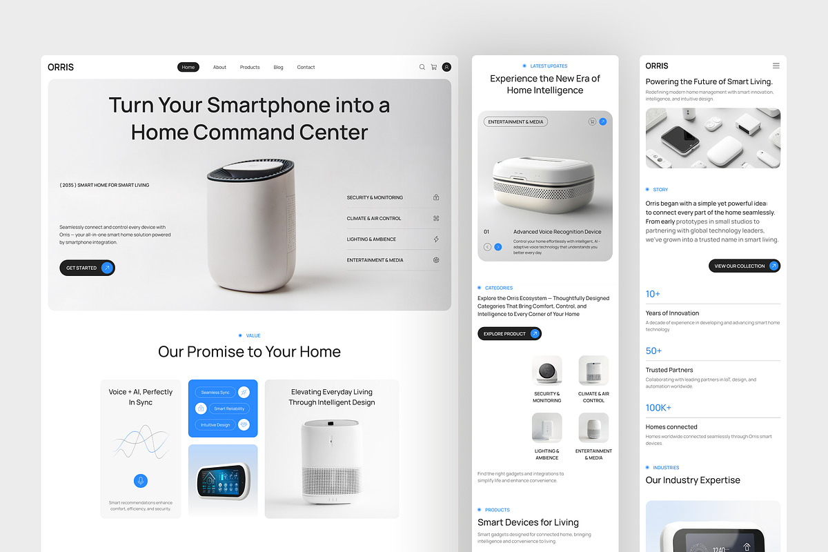 Orris – Smart Home Website UI Figma, an UI Kit Template by peterdraw (Photo 7 of 7)