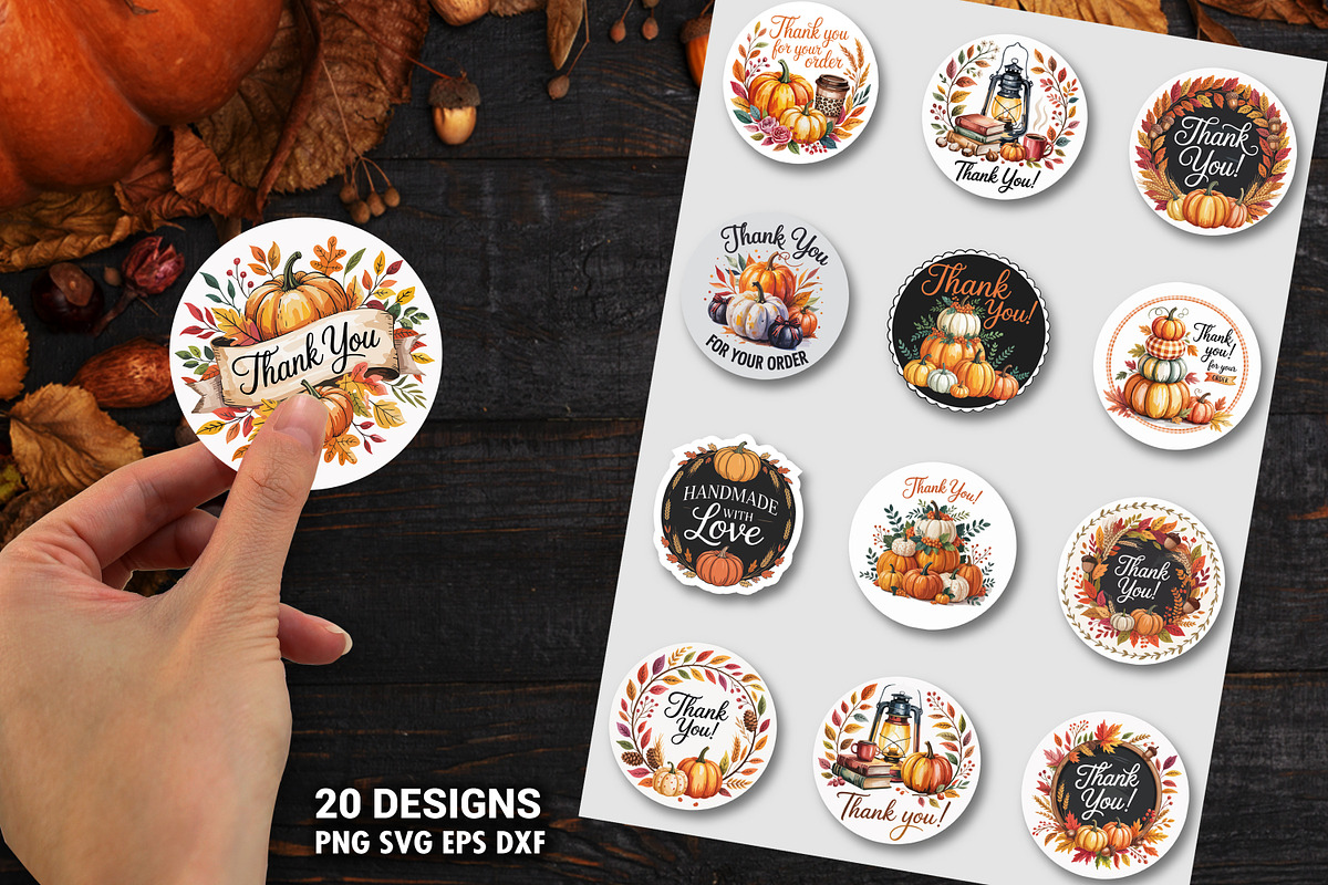 Fall Autumn Thank You Sticker Bundle, an Illustration by Actual Pixel (Photo 1 of 22)