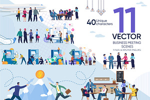 Business Meeting Vector Scenes