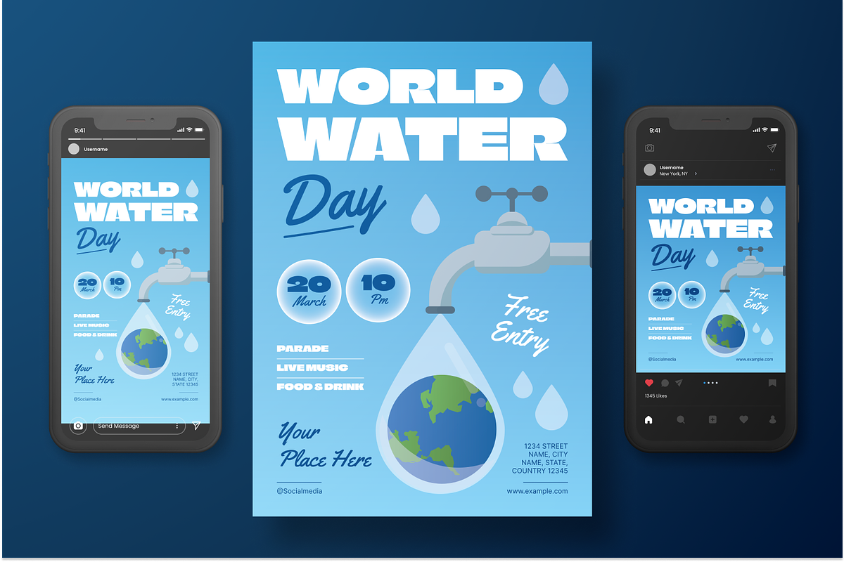 World Water Day Flyer Set, a Flyer Template by Annora Studio (Photo 3 of 6)
