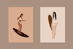 Surfer Girl Abstract Prints