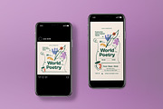 Boho World Poetry Day Flyer Set, a Flyer Template by graphicook (Thumbnail 3 of 3)