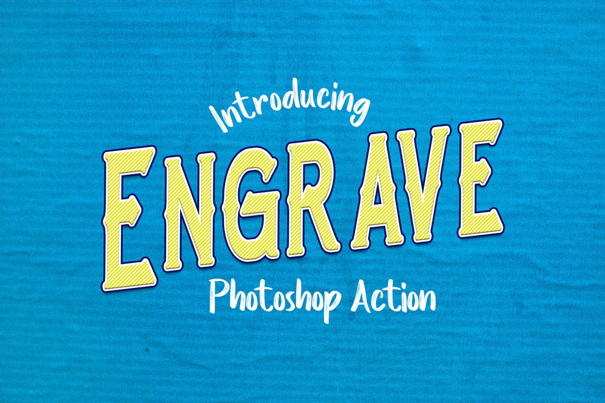 Engraved Text Effect PS Action, an Action Add-On by designvillage (Photo 3 of 3)