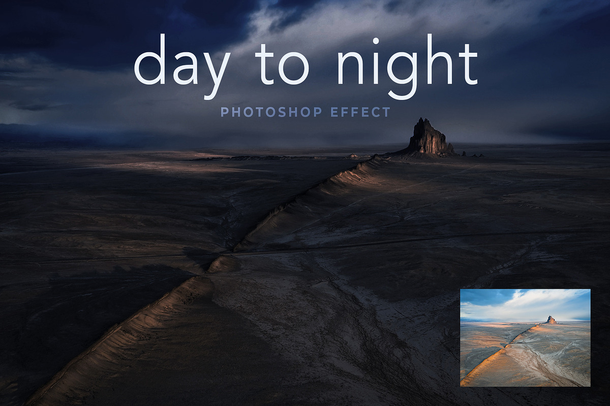 Day to Night Scene Photoshop Effect, a Templates & Theme by velvetmade.designs (Photo 1 of 8)