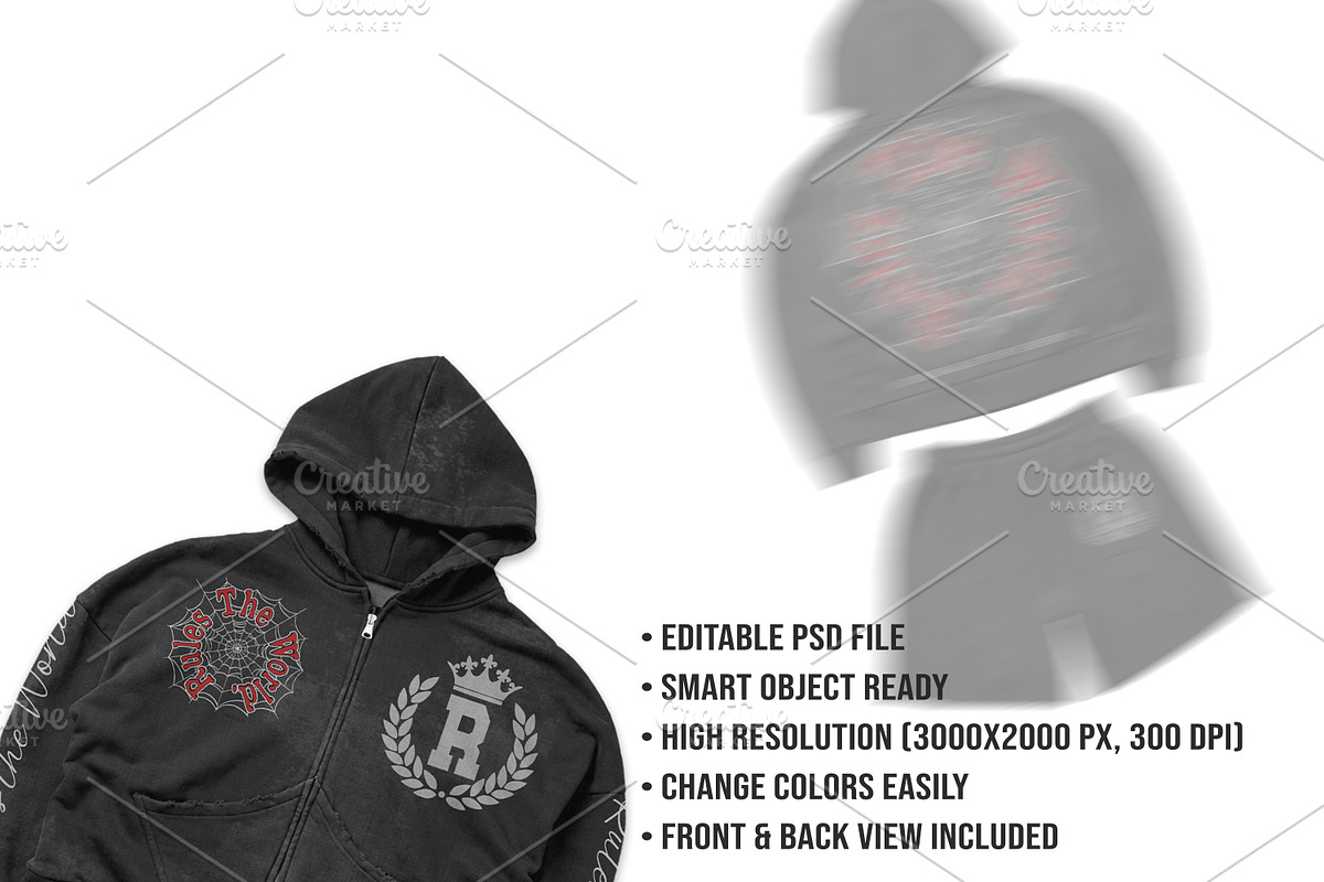 Streetwear Zip Hoodie Set Mockup PSD, a Hoody Mockup by std.badboy (Photo 4 of 4)