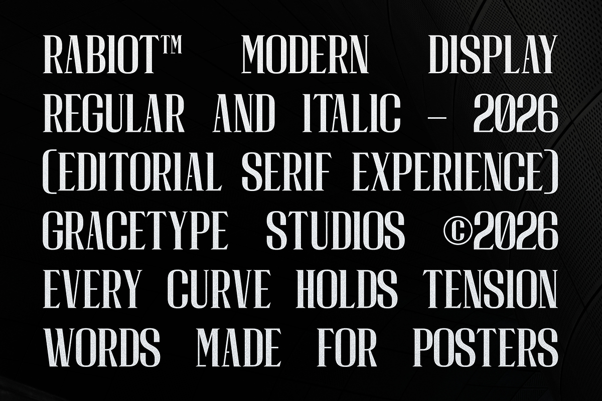 Rabiot | Modern Display Serif, a Sans Serif Font by gracetype_studio (Photo 4 of 12)