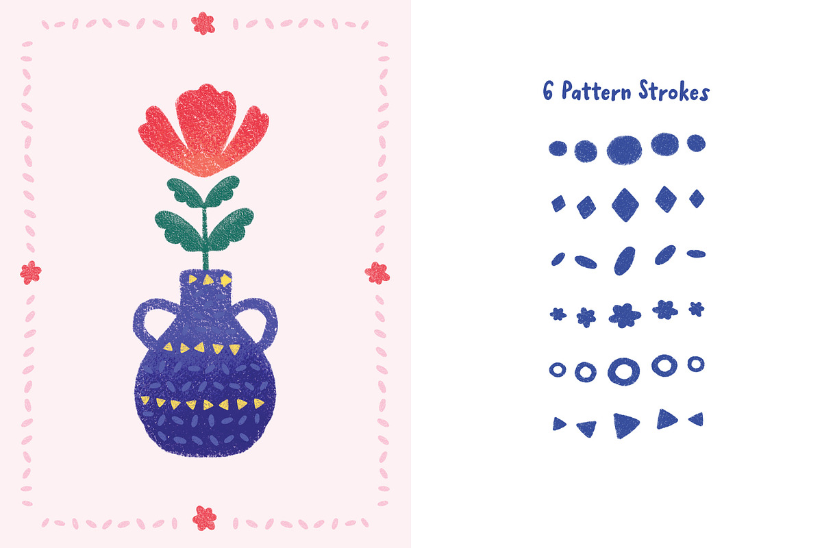 Crayon Florals 113 Procreate Brushes, a Brush Add-On by Pencil Twist (Photo 4 of 10)