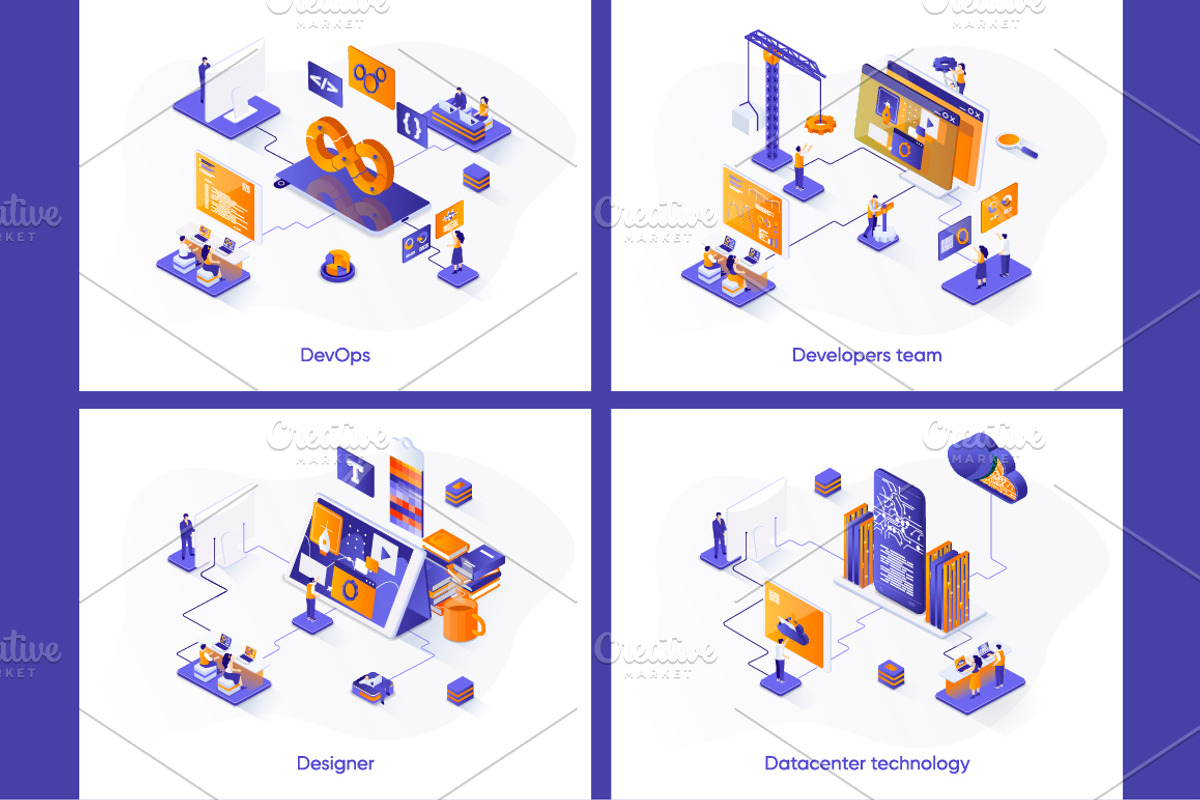 Isometric Concept Illustration Kit, a Templates & Theme by alexdndz (Photo 10 of 26)