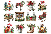 Christmas Farm Clipart, a Seasonal Illustration by CitraGraphics (Thumbnail 3 of 5)