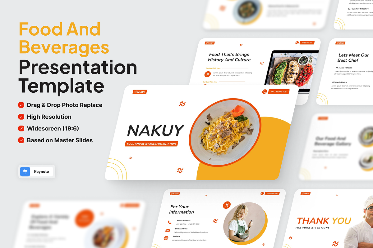 Nakuy - Food And Beverages Keynote, a Presentation Template by SquidPixey (Photo 1 of 6)