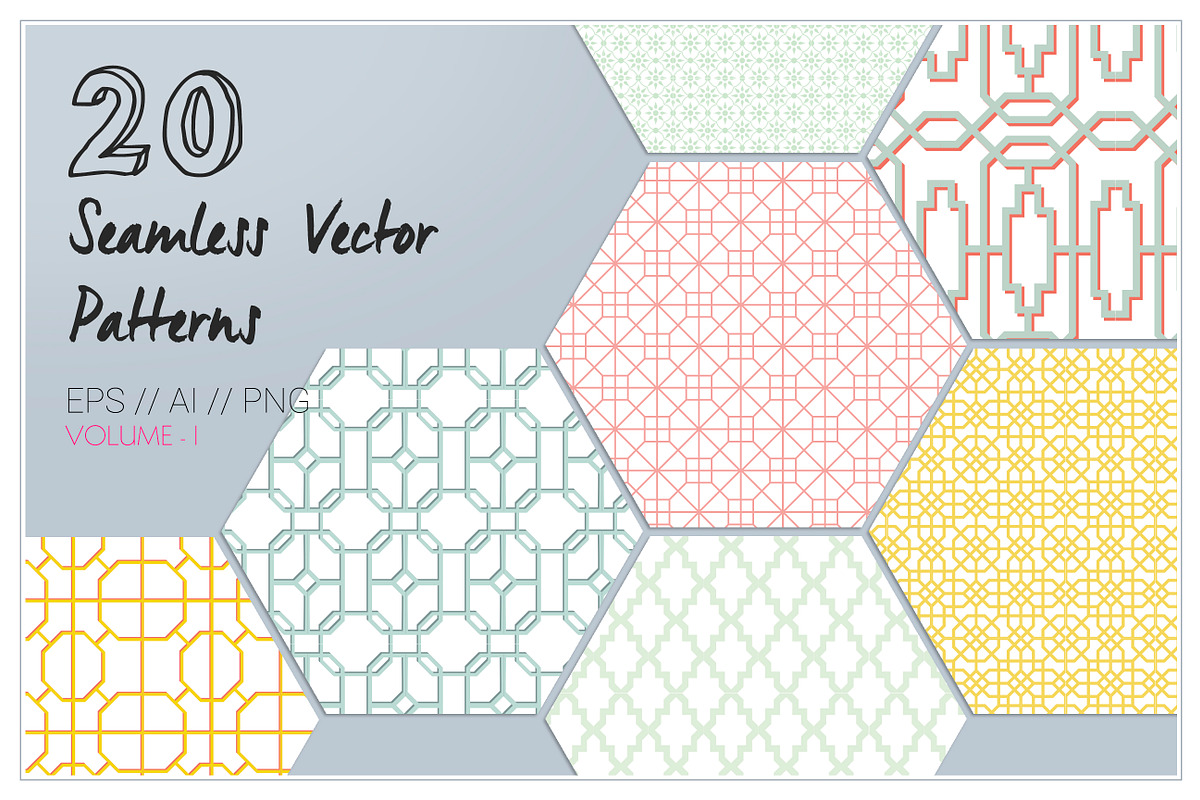 Seamless Vector Geometric Patterns, an Object Graphic by TSTUDIO (Photo 4 of 8)