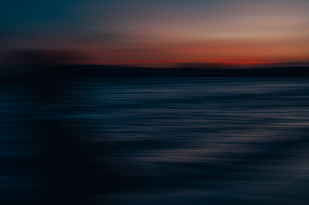 The color of the sky and sea at dusk before dark, a Nature Photo by Art Rachen