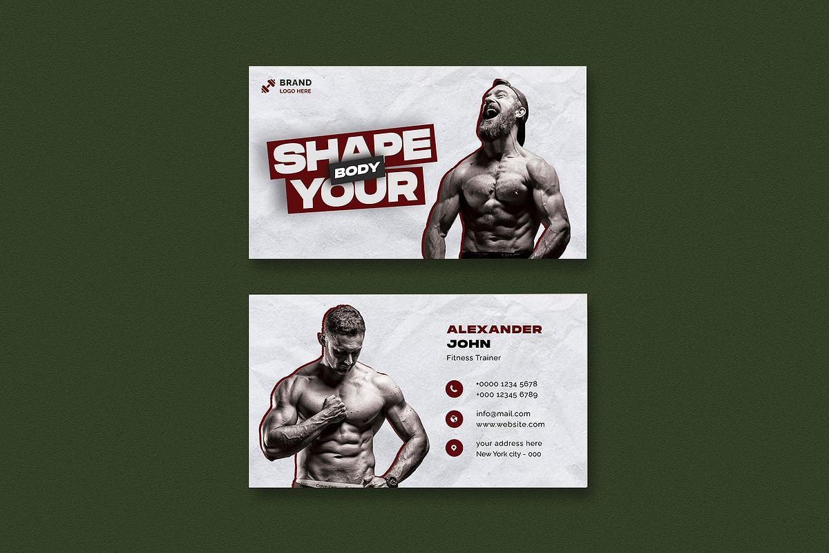Sports Gym Business Card, a Business Card Template by Saman Osama (Photo 1 of 4)