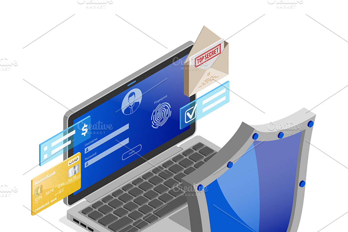 Cyber Security Isometric Concept, an Object Illustration by TAlex (Photo 3 of 6)