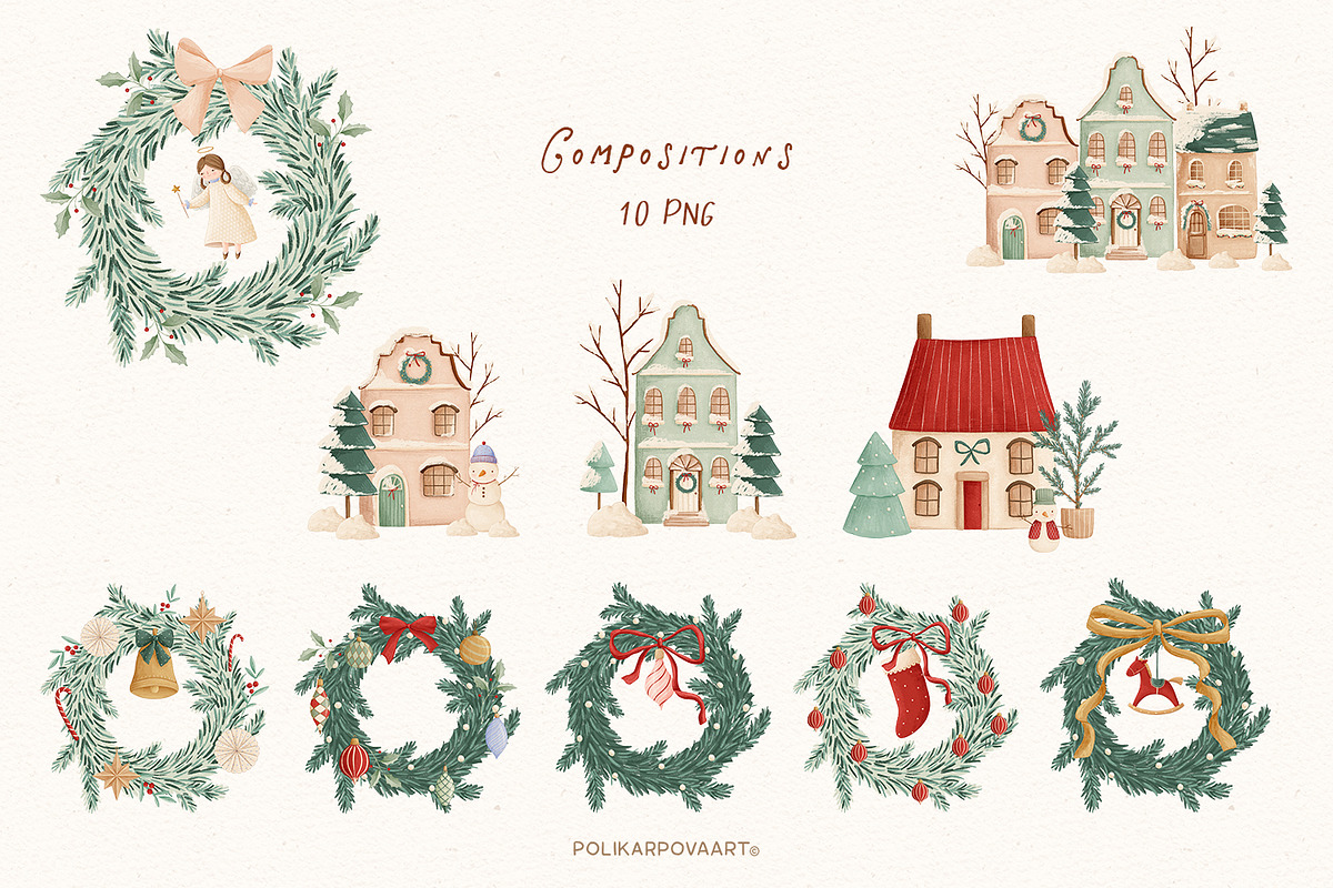 Christmas Tale - Cottagecore clipart, a Decorative Illustration by polikarpovaart (Photo 13 of 19)