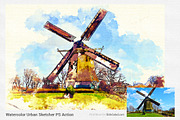 Watercolor Urban Sketcher PS Action, an Action Add-On by SlideSalad (Thumbnail 16 of 21)