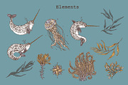 Narwhals. Seamless patterns., a Pattern Graphic by Kseniakrop (Thumbnail 7 of 7)