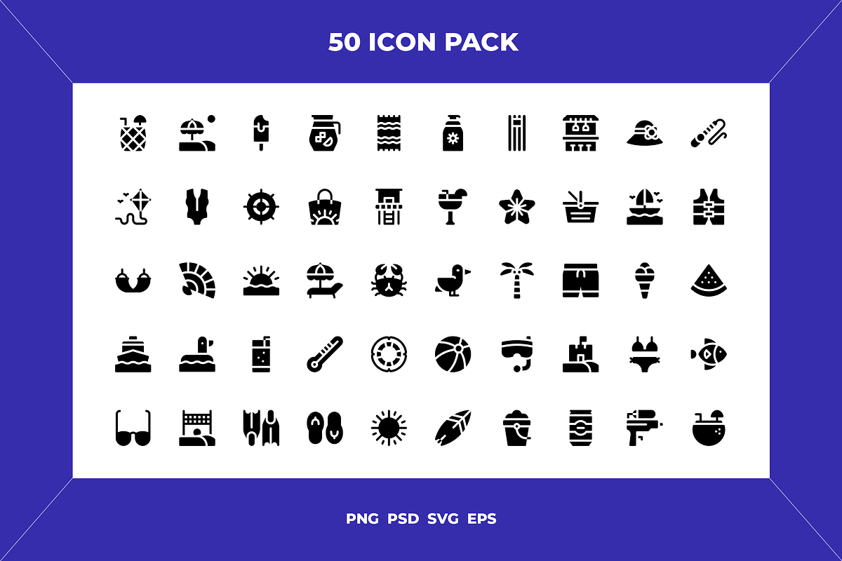 Beach icons, an Outline Icon by Wencory (Photo 1 of 2)